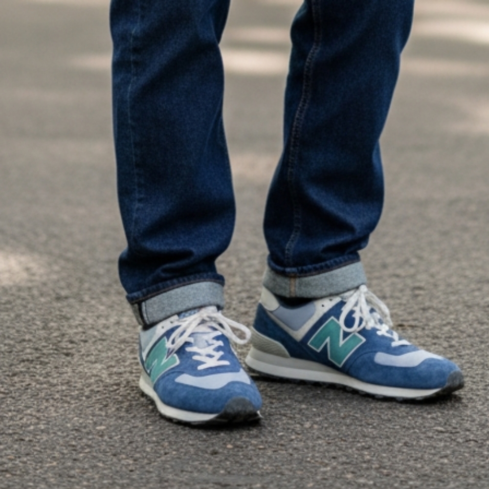 New Balance Suede Platform GYM Shoes SNEAKERS men's 11.5" BLUE & GREY
